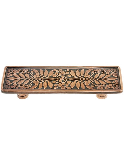 Mountain Ash Drawer Pull - 3 inch Center to Center in Antique Copper.